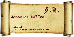Janovicz Míra névjegykártya